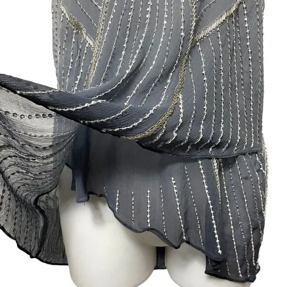 PARKER Sequined Beaded Halter Blouse M - Picture 4 of 8